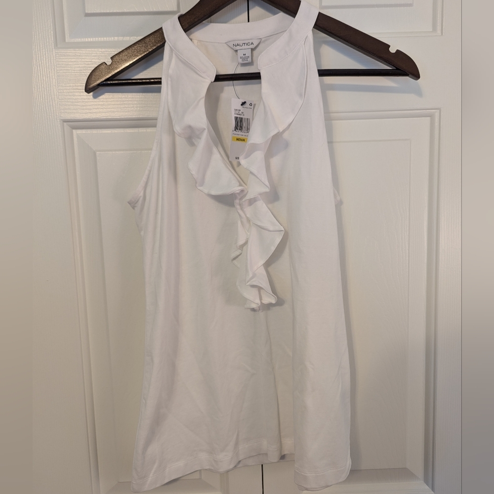 Nautica medium white blouse